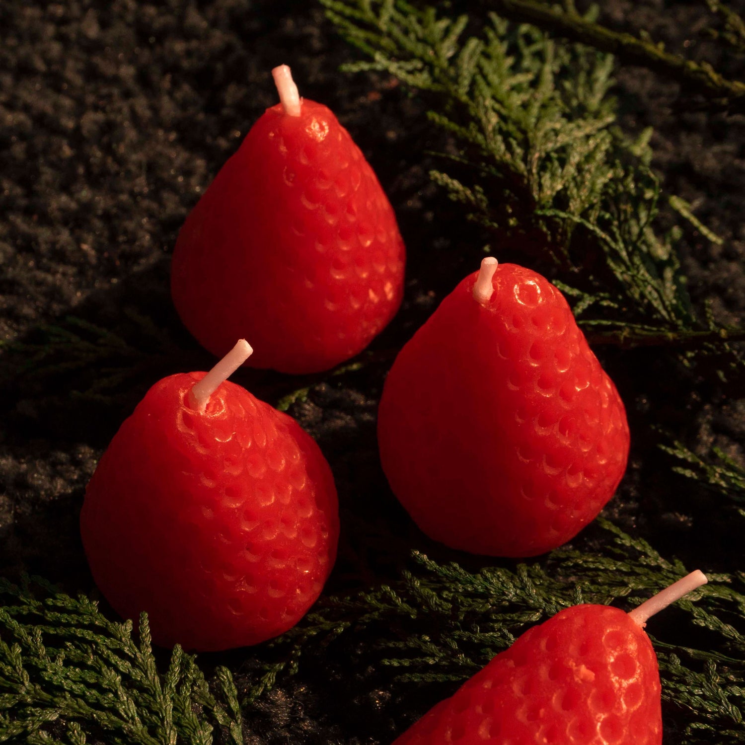 Red Strawberries Candles And Home Decorations