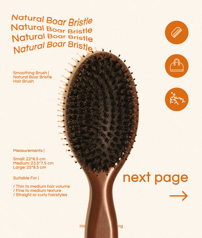 Smoothing Brush | Natural Boar Bristle Hair Brush