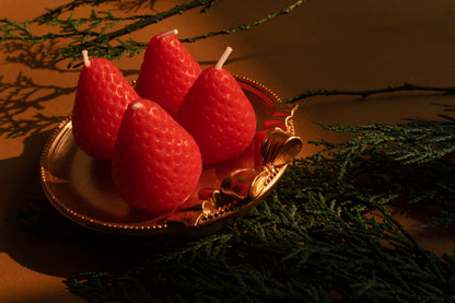 Christmas Strawberry Candles Set