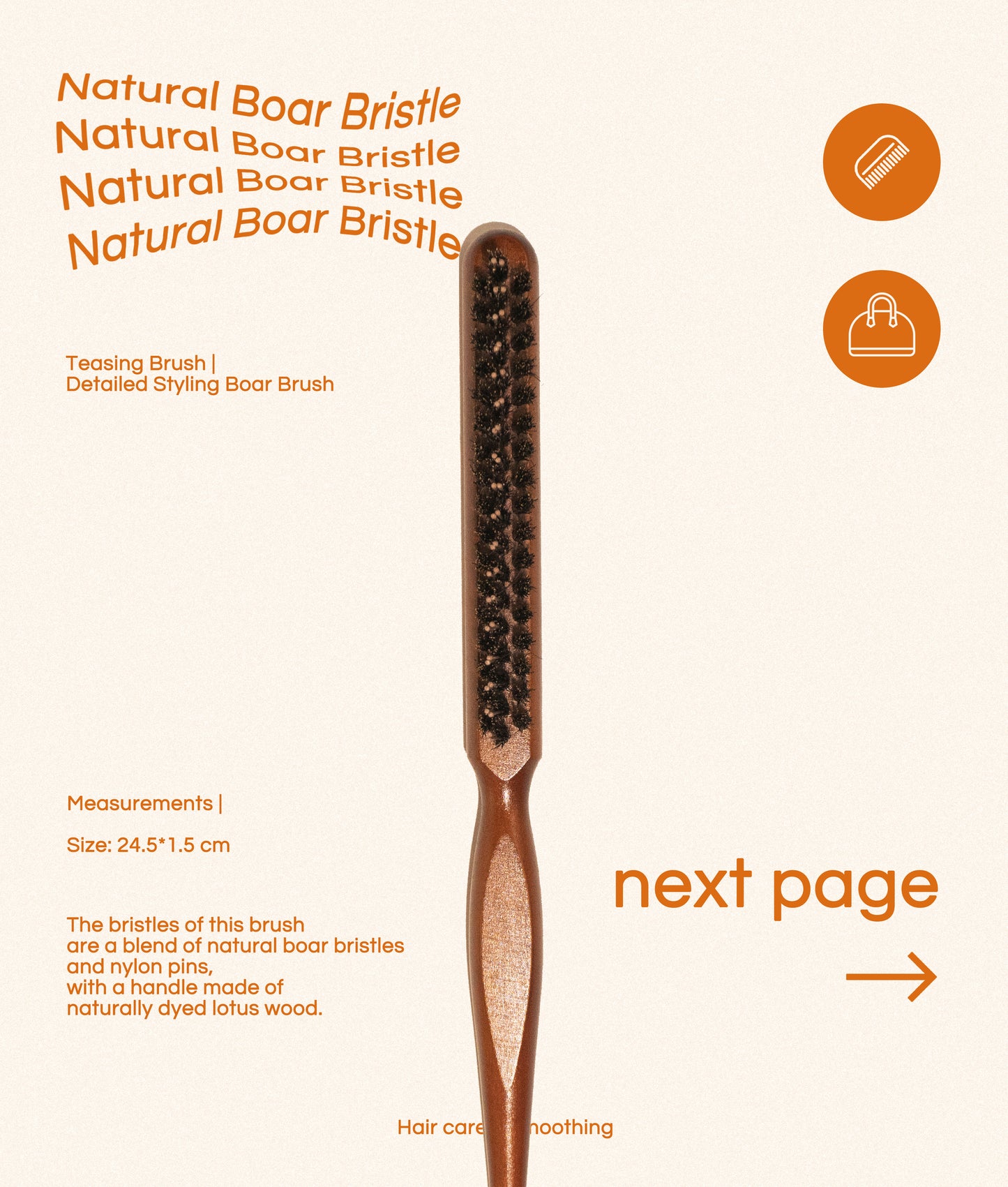 Teasing Brush | Detailed Styling Boar Brush