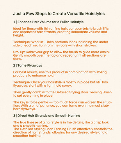 Teasing Brush | Detailed Styling Boar Brush