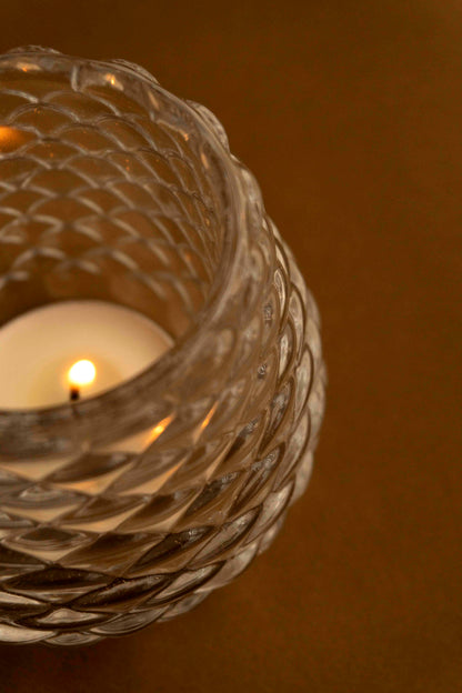 Glass Pinecone Candle Holder