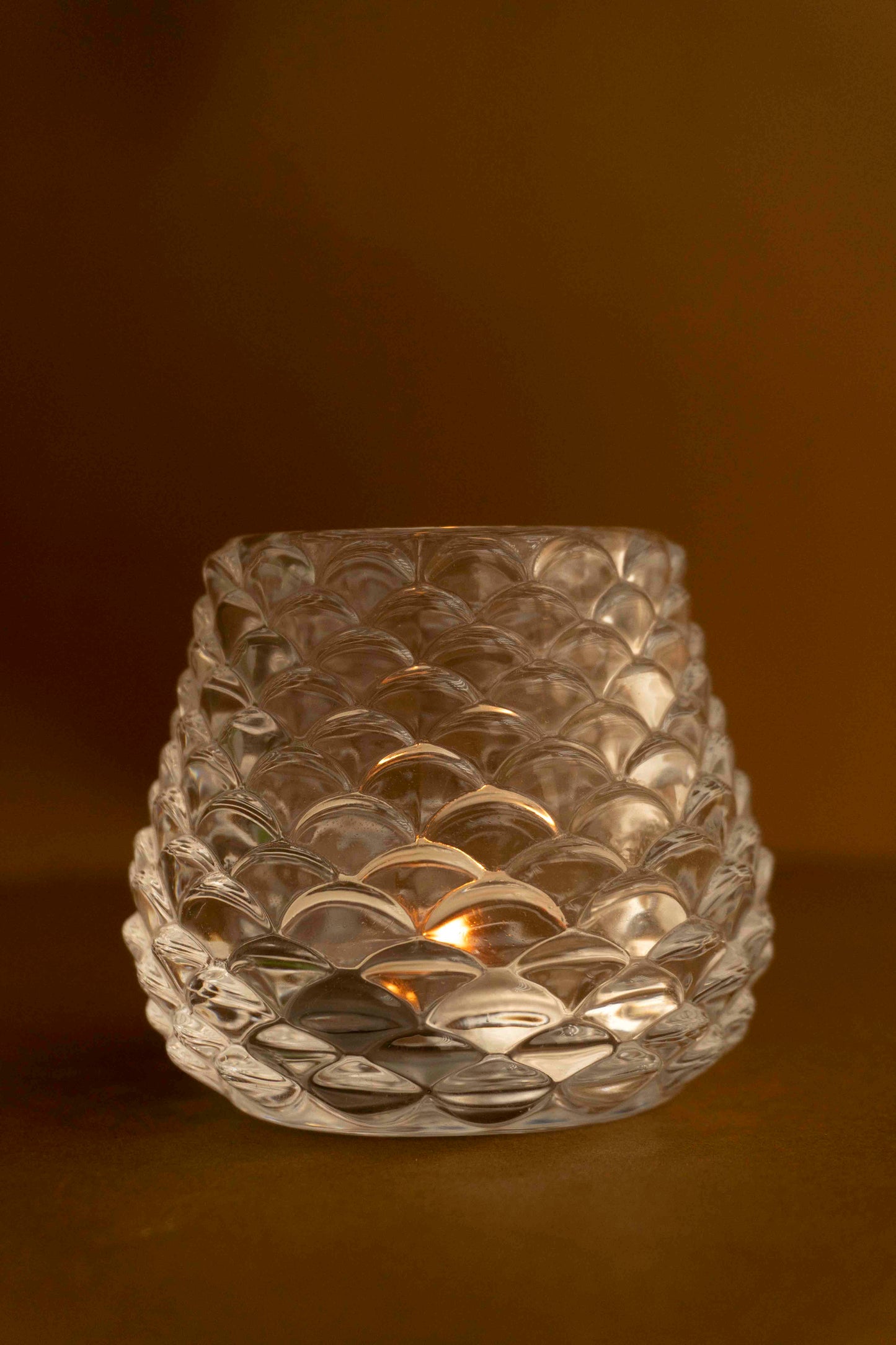 Glass Pinecone Candle Holder