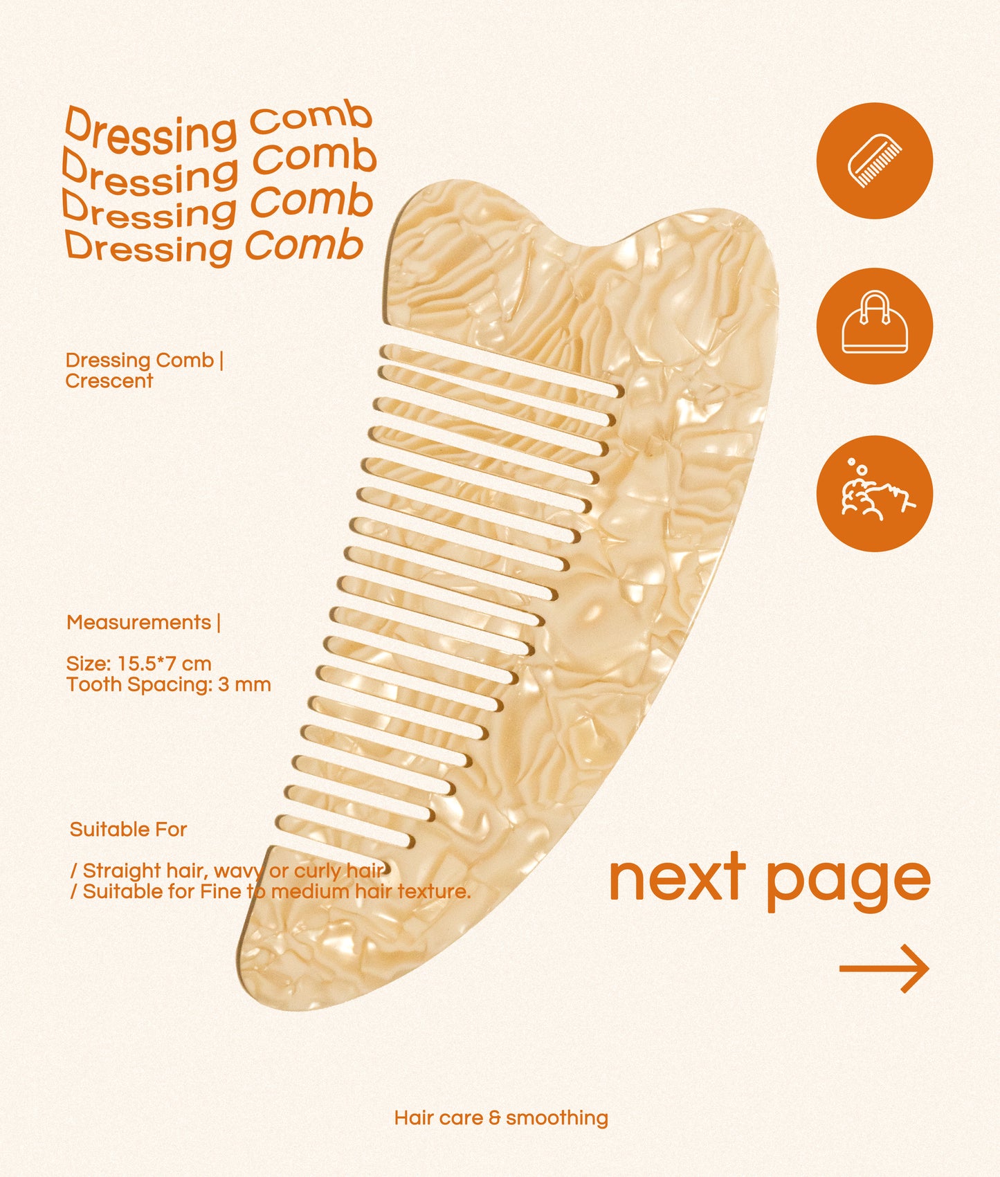 Dressing Comb | Crescent