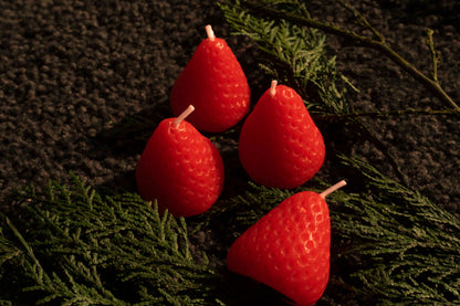 Christmas Strawberry Candles Set