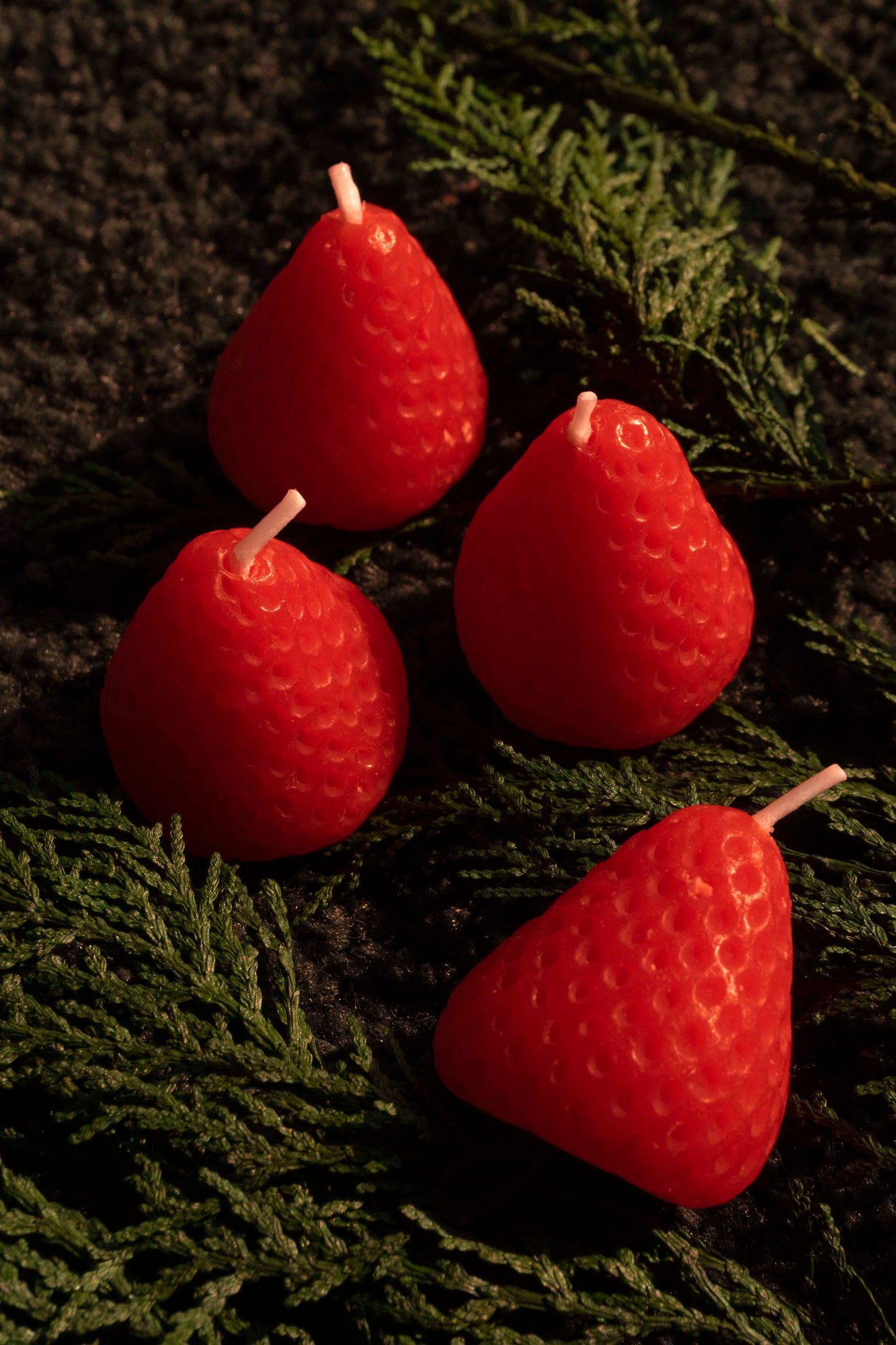 Christmas Strawberry Candles Set