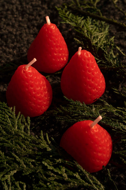 Christmas Strawberry Candles Set