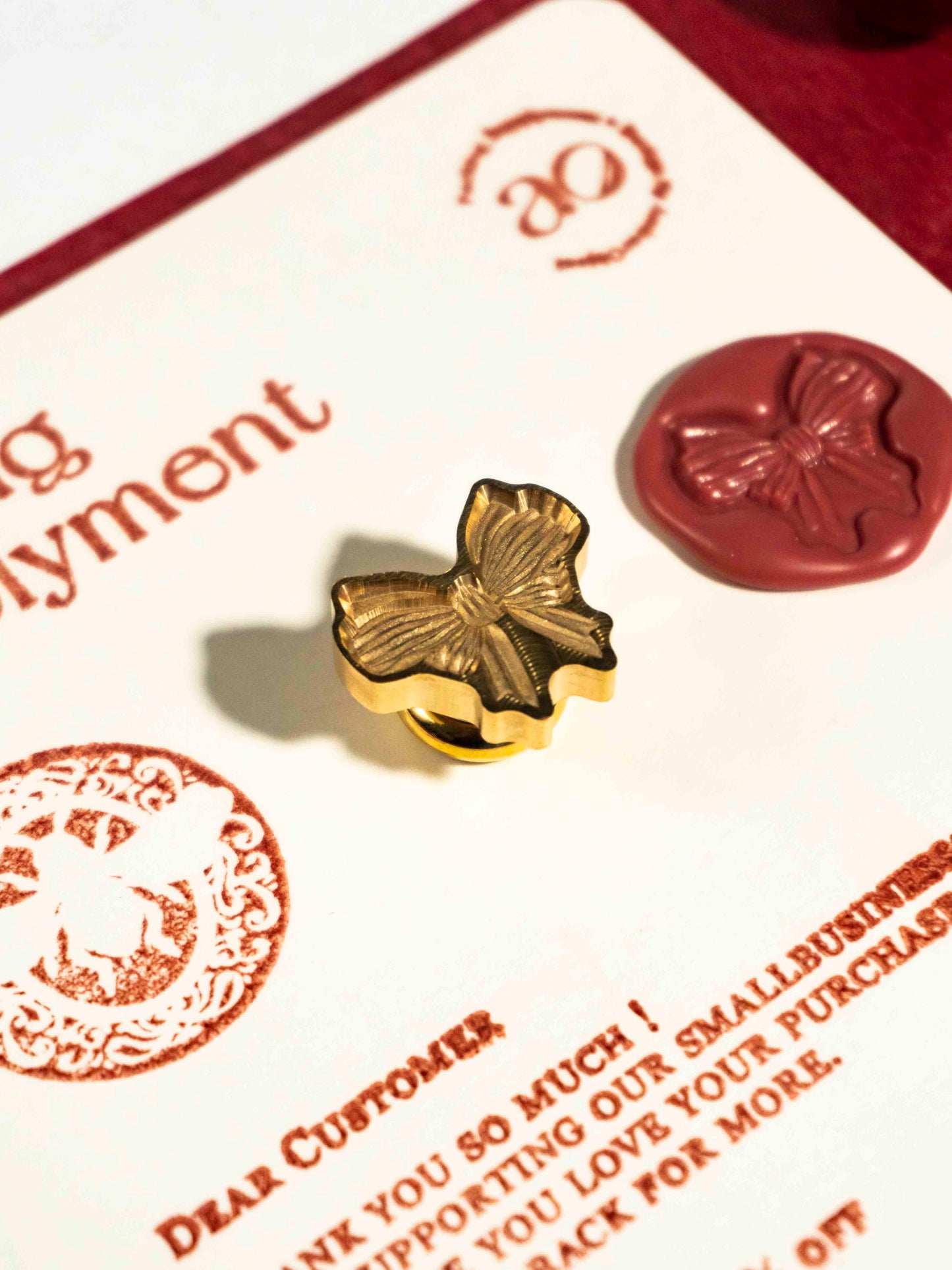 Bow Tie Wax Seal Stamp details