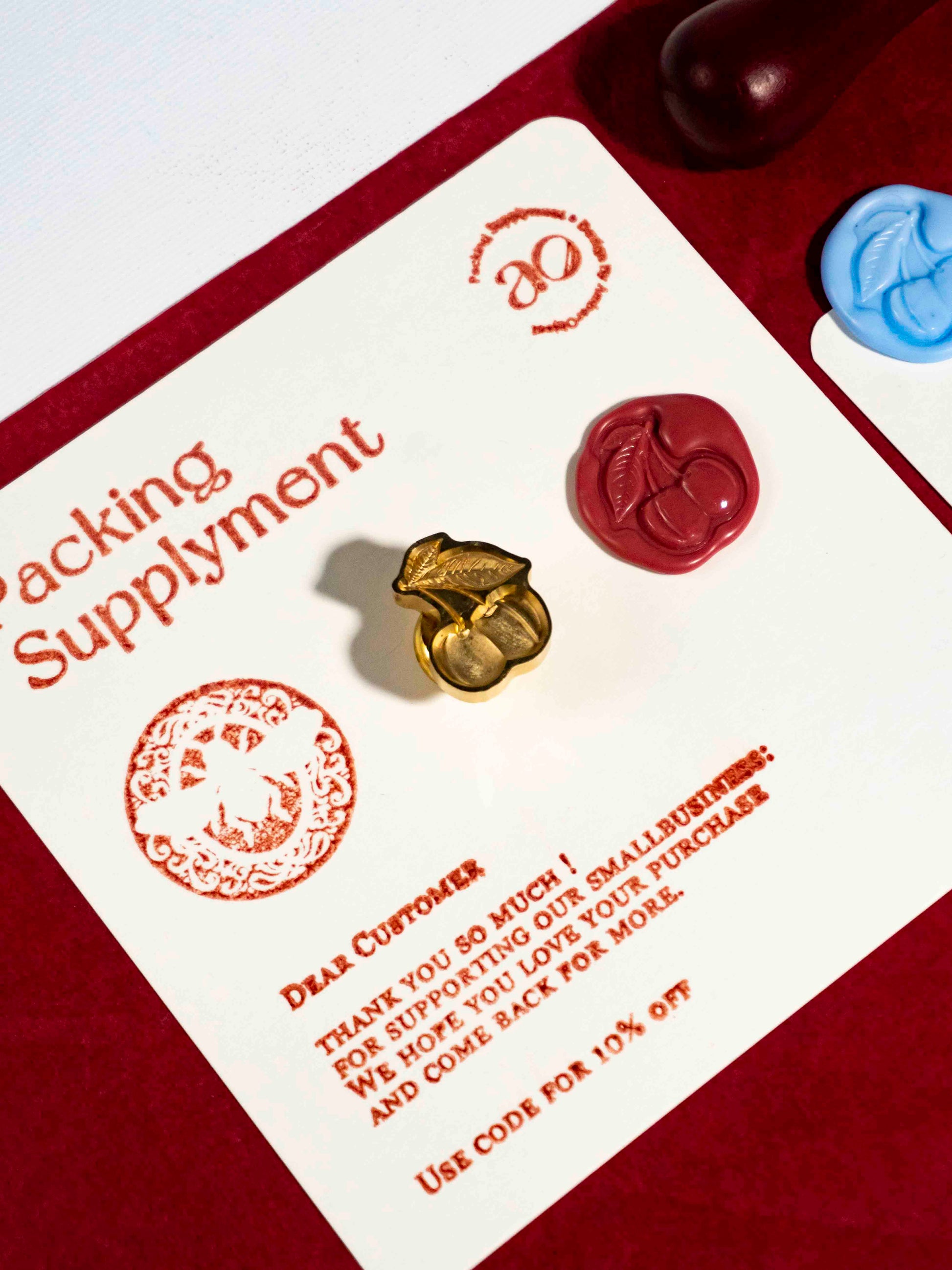 Cherry Wax Seal Stamp Card