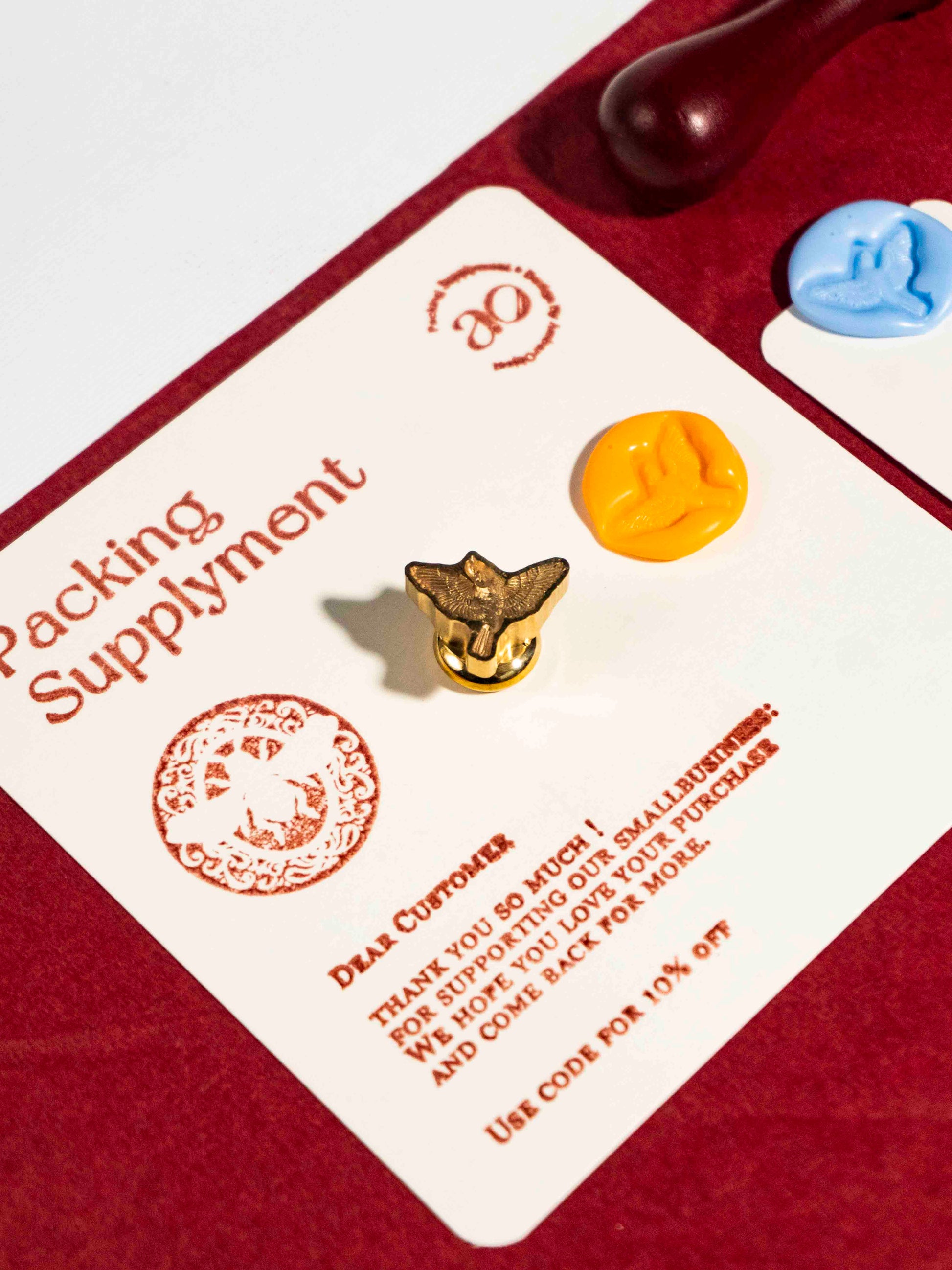 Hovering Bird Wax Seal Stamp card