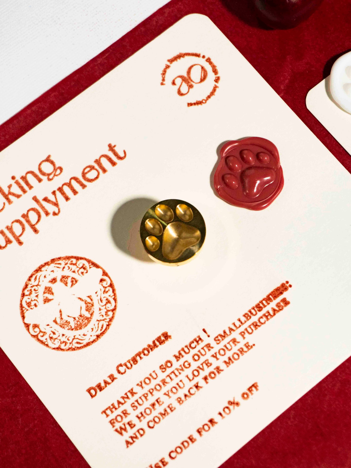 Paw Print Wax Seal Stamp Card