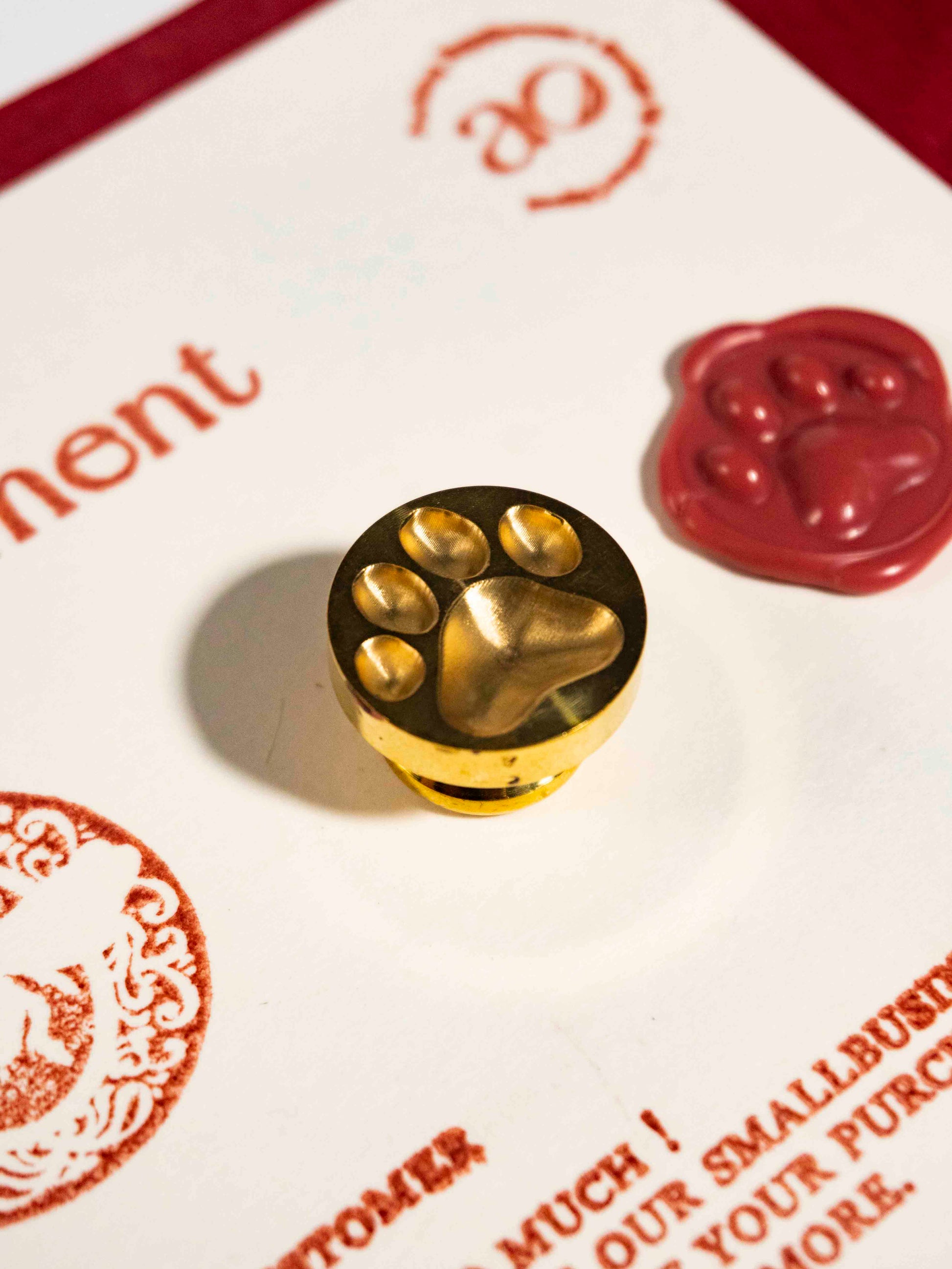 Paw Print Wax Seal Stamp Details