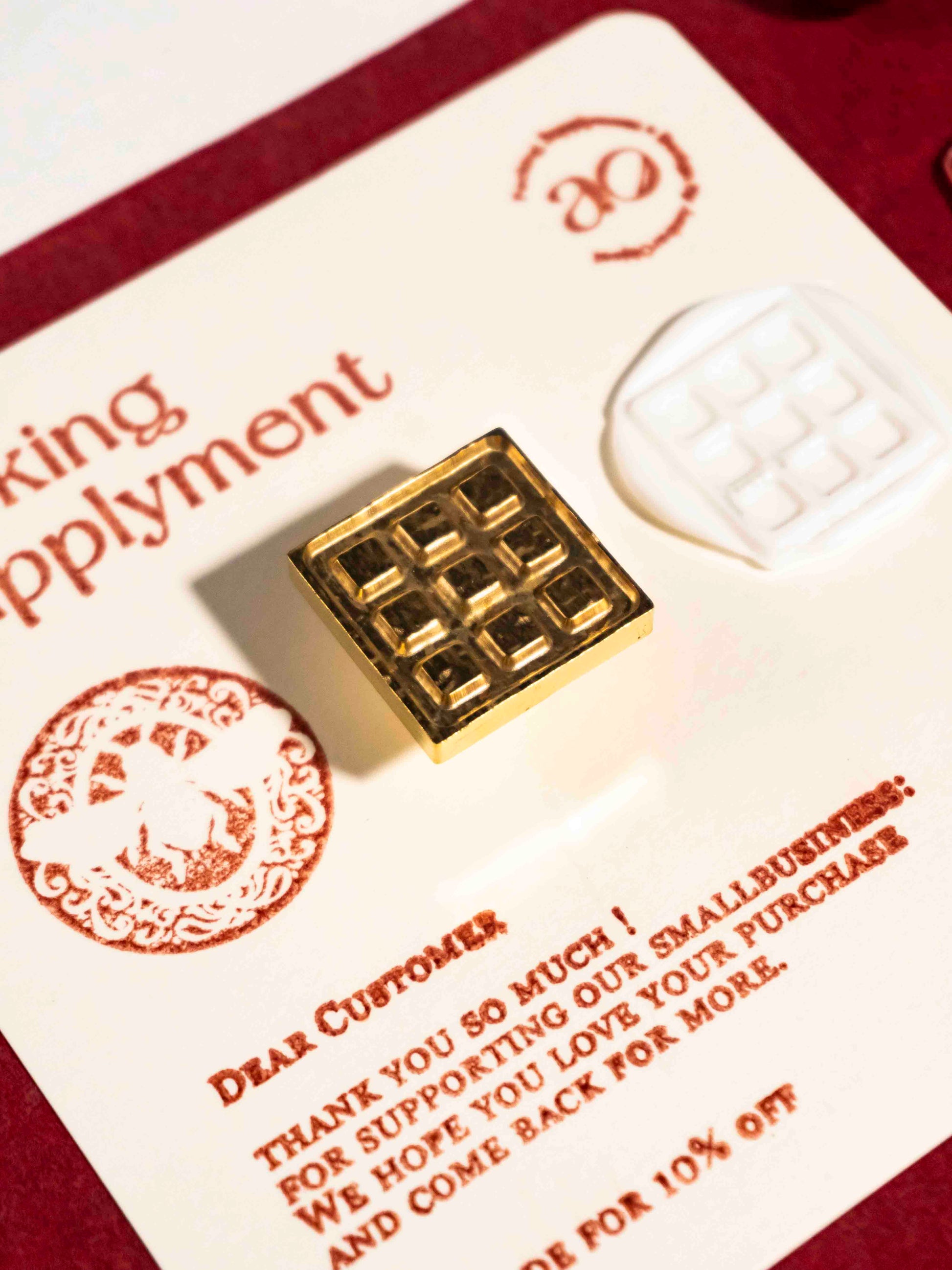 Square Waffle Wax Seal Stamp Details